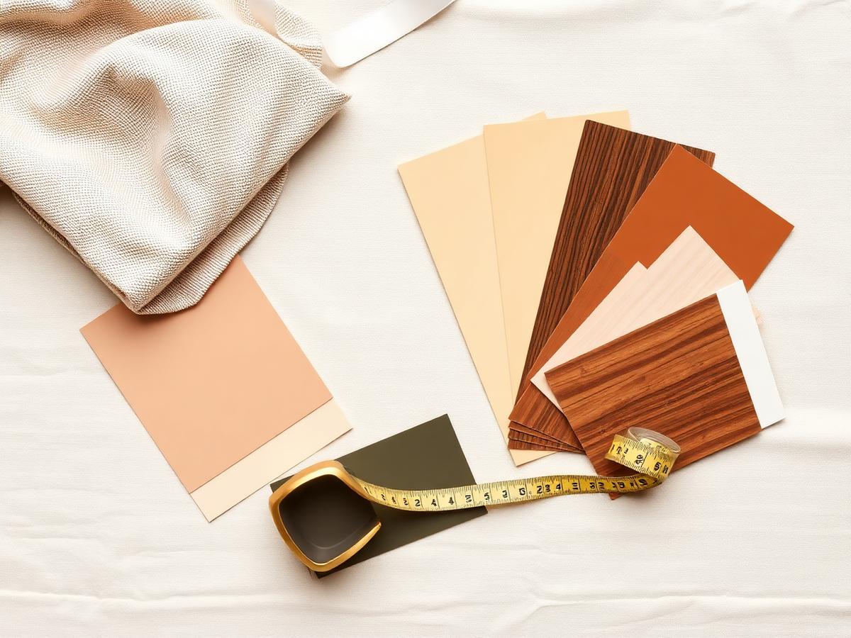 Designer flat lay of paint and finish samples